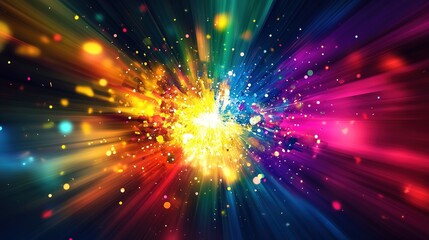 Fototapeta premium Abstract Colorful Light Burst with Glitter