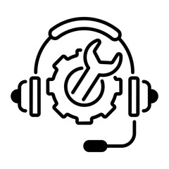 Support service icon in linear style 