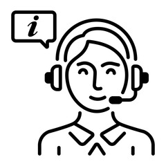 An outline style icon of info provider 