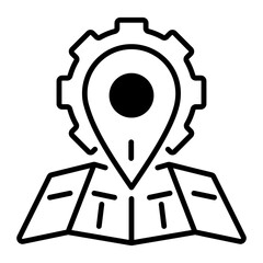 An outline style icon of a location