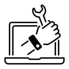 It support icon in outline style 