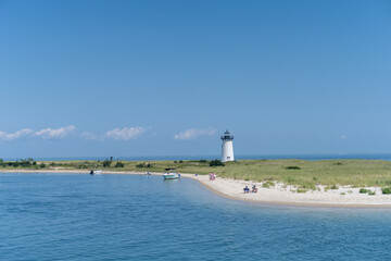 Edgartown Harbor Light on Martha's Vineyard island in MA
