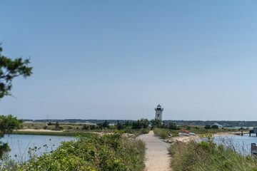 Edgartown Harbor Light on Martha's Vineyard island in MA