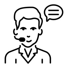 A linear style icon of remote assistance 