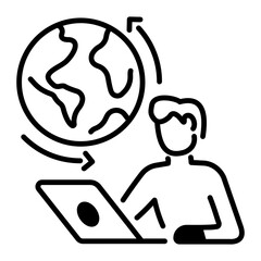 A linear style icon of remote assistance 