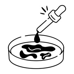 Sketchy style icon of petri dish 