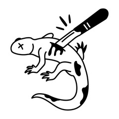 A sketchy style icon of kill lizard 