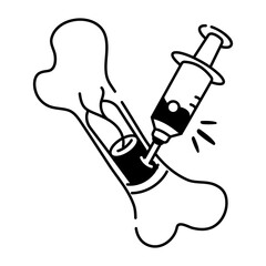 Bone marrow icon designed in hand drawn style 