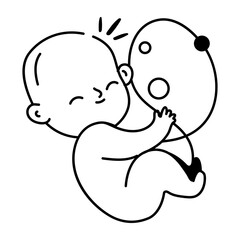 A hand drawn style icon of fetus 