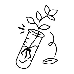 Plant research doodle style icon 