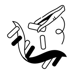 Rna icon designed in hand drawn style 