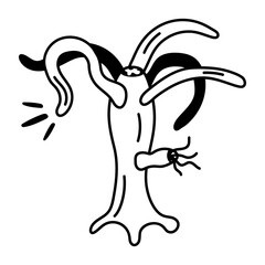 Hydra morphology doodle style icon 