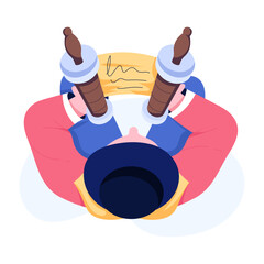 A flat illustration of jewish torah