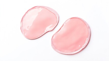 Pale pink under eye patches isolated on white top view Cosmetic product : Generative AI