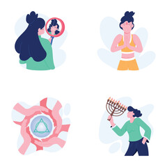 Set of Religion and Faith Flat Illustrations 

