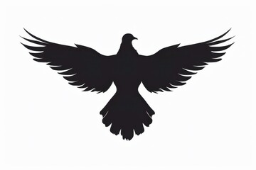 Obraz premium Graceful silhouette of a dove in peaceful flight against the sky