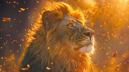 Lion in nature Footage 4K