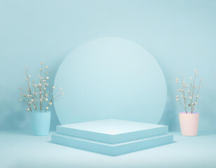 Blue 3D Background display Product