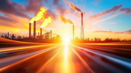 Futuristic AI-Driven Energy Plant with Robotic Efficiency for Sustainable Power Generation, Copy Space for Text