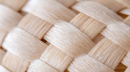 Close-up of woven bamboo fibers, sustainable textile production, eco-friendly materials