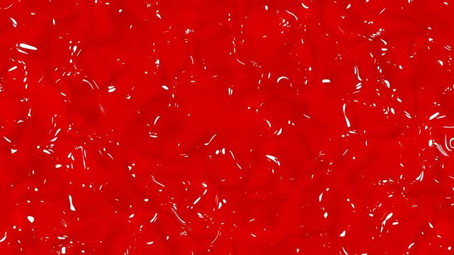Seamless vibrant abstract liquid background featuring a glossy red texture with fluid shapes and reflections, creating a dynamic and eye-catching visual effect loop.