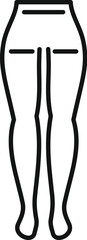 Simple black line icon of a woman wearing tights