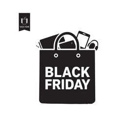 black Friday vector art silhouette icon logo design black and white 