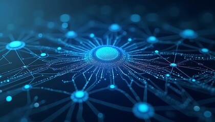 Modern digital abstract 3D background. Can be used in the description of network abilities, technological processes, digital storages, science, education, etc. Copy space. Based on Generative AI
