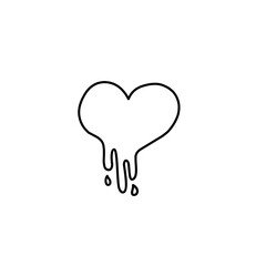 melting heart line icon
