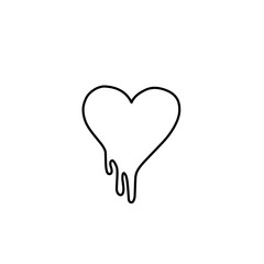 melting heart line icon