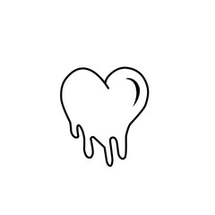 melting heart line icon
