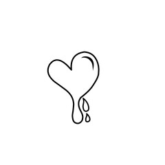 melting heart line icon