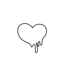 melting heart line icon