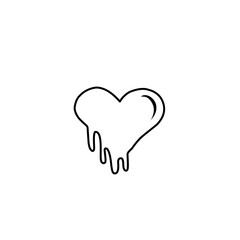 melting heart line icon