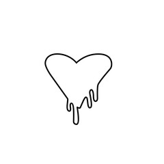 melting heart line icon