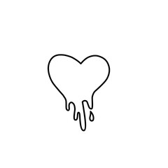 melting heart line icon