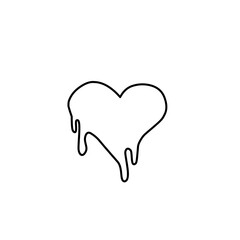 melting heart line icon