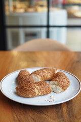Freshly Baked Pastry on a Plate at a Cozy Caf