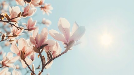 Magnolia Blossoms in the Sunlight