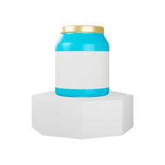 3d illustration mockup of milk can, milk bottle, jar