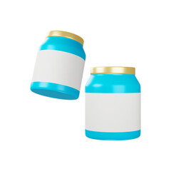 3d illustration mockup of milk can, milk bottle, jar