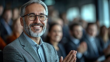 Obraz premium Successful Company Member Got A Promotion, Colleagues Congratulating