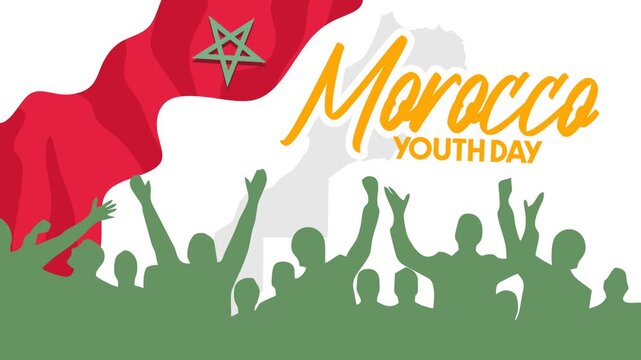 animated video of Happy Morocco Youth Day to all young Moroccans
