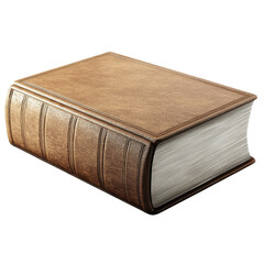 Obraz premium A thick, leather-bound book with a blank cover, showcasing a vintage and classic design, ideal for themes of knowledge, history, and literature.