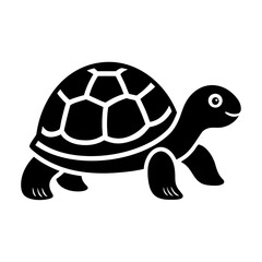 Black silhouette turtle icon and vector illustration