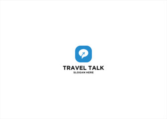 Travel Talk Logo Illustration Design