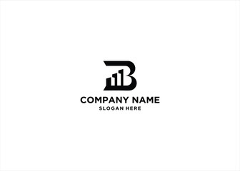 Letter B Financial Chart Logo Design