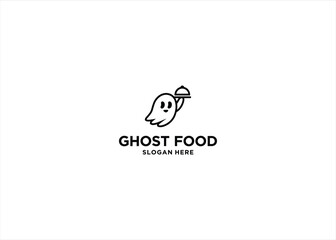 design logo creative ghost and waitress