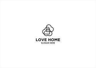 Love house logo template