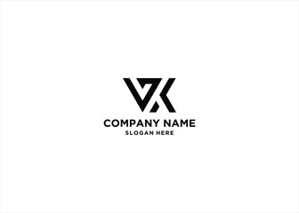 V K letter logo design vector